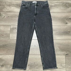 Abercrombie‎ & Fitch The Mom High Rise Crop Stretch Black Ankle Jeans Size 27